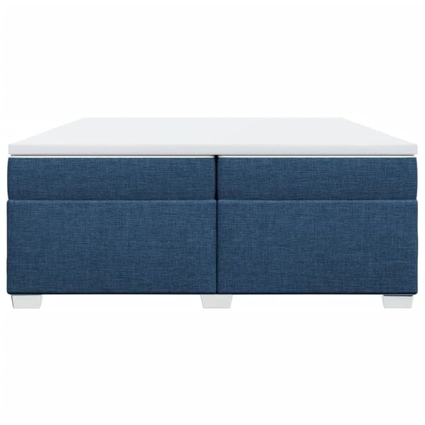 vidaXL Boxspringbett mit Matratze Blau 200x200 cm Stoff