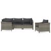 vidaXL 5-tlg. Garten-Lounge-Set mit Kissen Grau Poly Rattan