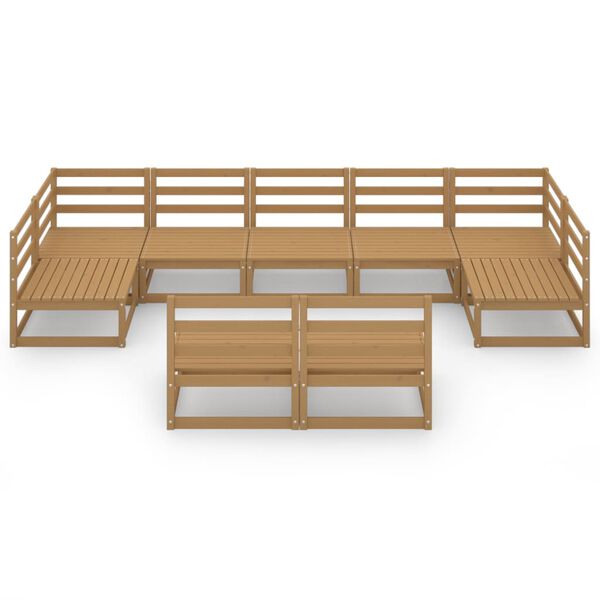 vidaXL 9-tlg. Garten-Lounge-Set Massivholz Kiefer
