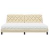 vidaXL Bett mit Matratze Creme 200x200 cm Stoff