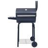 vidaXL Holzkohlegrill Smoker mit Unterer Ablage Schwarz