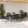 vidaXL Garten Essgruppe mit Kissen 7 pcs Schwarz Poly-Rattan