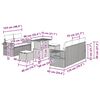 vidaXL Gartensofa-set mit Kissen 8 pcs Grau Poly-Rattan