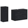 vidaXL 2-teiliges Badezimmer Schrank Set UTRECHT Schwarz Holzwerkstoff