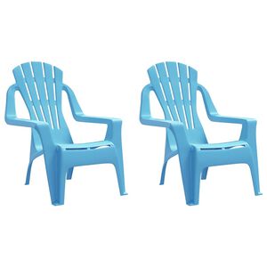 vidaXL Kinder-Gartenst&uuml;hle 2 Stk. Blau 37x34x44 cm PP Holzoptik