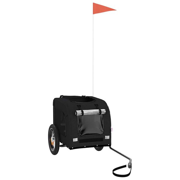 vidaXL Fahrradanh&auml;nger Hunde Schwarz Oxford-Gewebe und Eisen