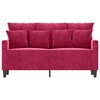 vidaXL 2-Sitzer-Sofa Weinrot 120 cm Samt