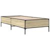 vidaXL Bettgestell Sonoma-Eiche 75x190 cm Holzwerkstoff und Metall