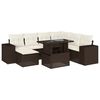 vidaXL 8-tlg. Garten-Sofagarnitur mit Kissen Braun Poly Rattan