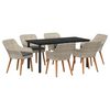 vidaXL Garten Essgruppe 7 stk. Hellgrau Poly-Rattan