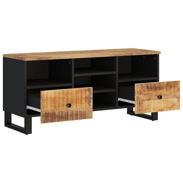 vidaXL TV-Schrank 100x33x46 cm Massivholz Mango & Holzwerkstoff