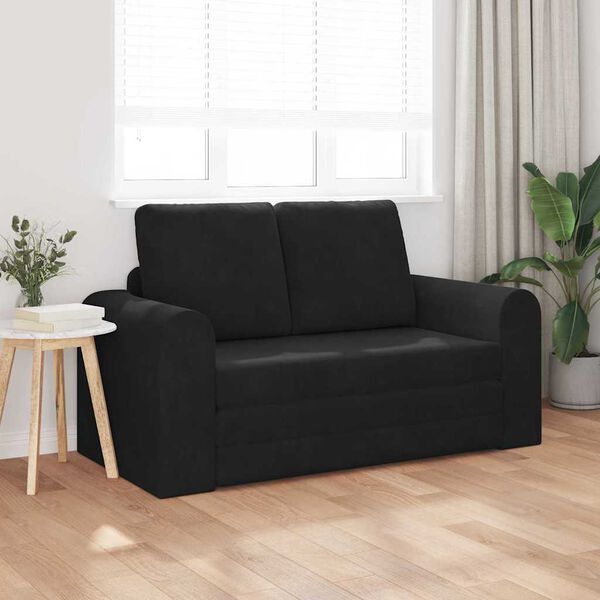 vidaXL Schlafsofa 60cm Schwarz Samt