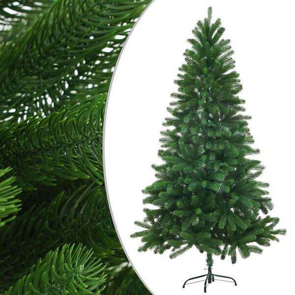 vidaXL K&uuml;nstlicher Weihnachtsbaum mit Beleuchtung & Kugeln 150 cm Gr&uuml;n