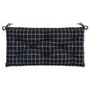 vidaXL Gartenbank-Auflage Schwarz Karomuster 110x50x7 cm Stoff