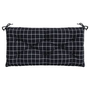 vidaXL Gartenbank-Auflage Schwarz Karomuster 110x50x7 cm Stoff