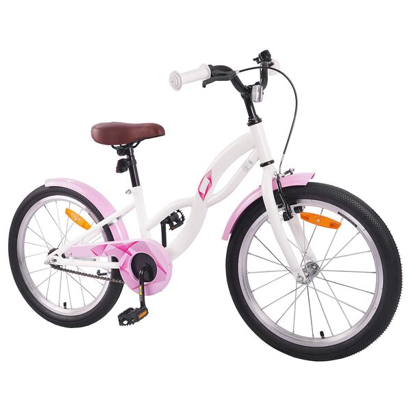 vidaXL Kinderfahrrad 18 Zoll f&uuml;r 5-7 Jahre alt Wei&szlig;
