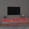 vidaXL TV-Schrank mit LED-Leuchten Betongrau 240x35x40 cm