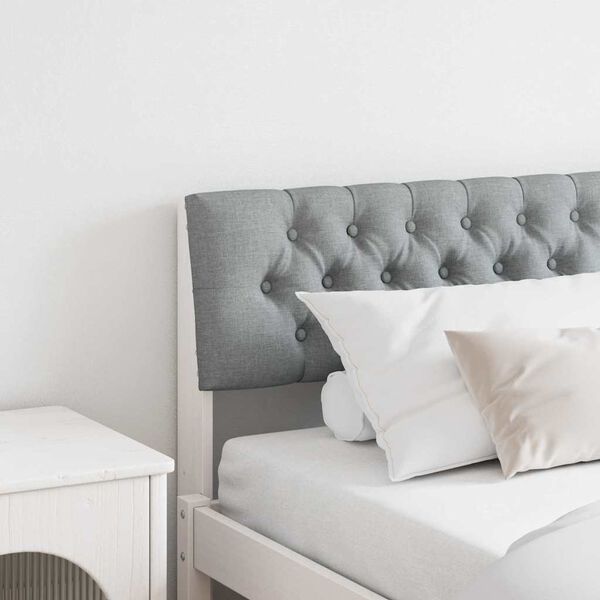 vidaXL Gepolstertes Kopfteil Hellgrau 200 cm Massives Kiefernholz