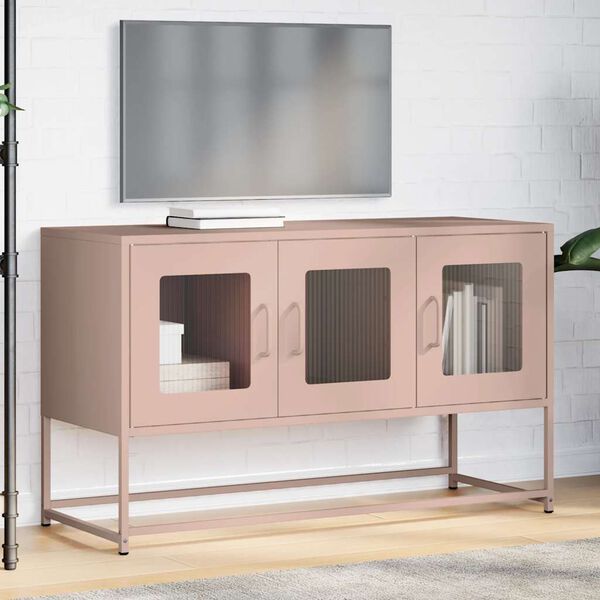vidaXL TV-Schrank Rosa 100,5x39x60,5 cm Kaltgewalzter Stahl