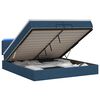 vidaXL Ottoman-Bett mit Matratze und LED Blau 200 x 200 cm Stoff