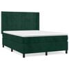 vidaXL Boxspringbett mit Matratze Dunkelgr&uuml;n 140x200 cm Samt