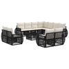 vidaXL Gartensofa-set 12 pcs Schwarz und Cremewei&szlig; Poly-Rattan
