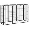 vidaXL 8-tlg. Hundelaufstall Schwarz 50x100 cm Stahl Pulverbeschichtet