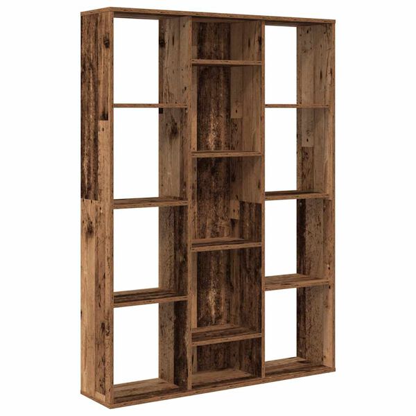 vidaXL Raumteiler/B&uuml;cherregal Altholz-Optik 100x24x140cm Holzwerkstoff