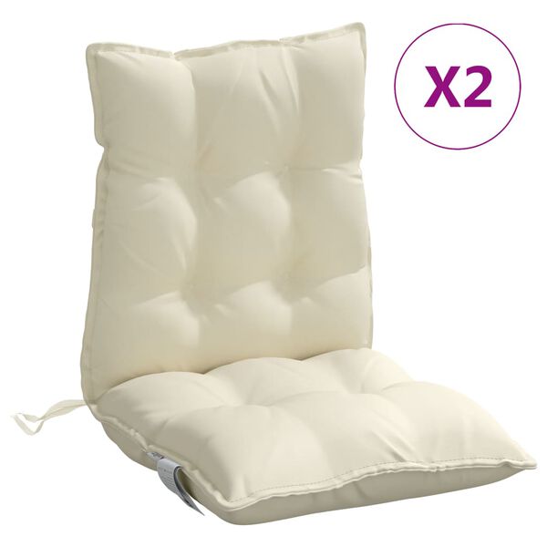 vidaXL Niedriglehner-Auflagen 2 Stk. Creme Oxford-Gewebe