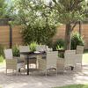 vidaXL Garten Essgruppe mit Kissen 7 pcs Hellgrau Poly-Rattan