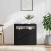 vidaXL Sideboard mit LED-Leuchten Schwarz 80x35x75 cm
