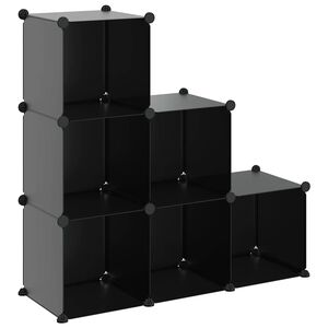 vidaXL Regalsystem mit 6 W&uuml;rfeln Schwarz PP