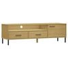 vidaXL TV-Schrank OSLO mit Metallbeinen Braun Massivholz Kiefer
