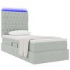 vidaXL Bett mit Stauraum und LED mit LED Hellgrau 90 x 200 cm Samt