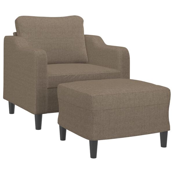 vidaXL Sessel mit Hocker Taupe 60 cm Stoff