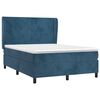 vidaXL Boxspringbett mit Matratze Dunkelblau 140x190 cm Samt