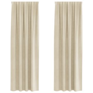 vidaXL Vorh&auml;nge 2 stk. Creme 140 x 260 cm Samt