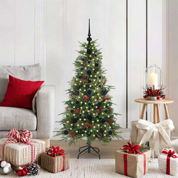 vidaXL K&uuml;nstlicher klappbarer Weihnachtsbaum Gr&uuml;n 120 cm PE und PVC