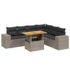 vidaXL 7-tlg. Garten-Sofagarnitur mit Kissen Grau Poly Rattan
