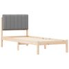 vidaXL Bettgestell mit gepolstertem Kopfteil Hellgrau 80 x 200 cm
