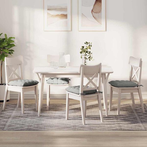 vidaXL Sitzkissen 4 pcs Hellgrau 40 x 40 x 6 cm Mikrofaser