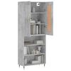 vidaXL Highboard Betongrau 69,5x34x180 cm Holzwerkstoff