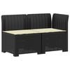 vidaXL 2-Sitzer Garten-Sofa mit Kissen Rattan-Look PP Anthrazit