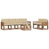 vidaXL Outdoor-Sofagarnitur mit Kissen 7 pcs Natur und Beige