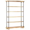 vidaXL B&uuml;cherregal 5 F&auml;cher 120x35x180 cm Massivholz Mango und Stahl