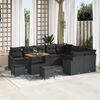 vidaXL Garten-Sofa-Set mit Kissen 12 pcs Schwarz 90 x 55 x 71 cm