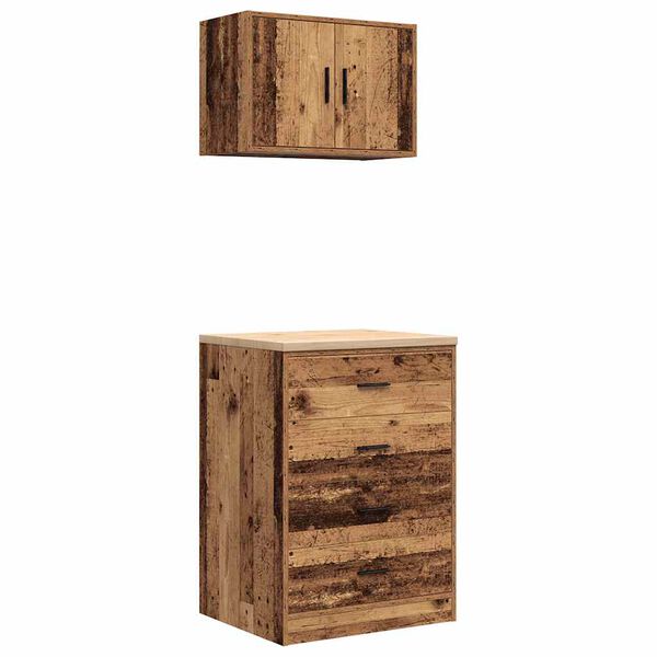 vidaXL Garagenschr&auml;nke 2 Stk. Altholz-Optik Holzwerkstoff