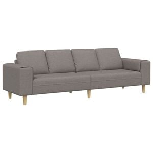 vidaXL Wohnzimmer Couch Taupe 250 x 77 x 76 cm Polyester