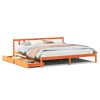 vidaXL Massivholzbett ohne Matratze Wachsbraun 180x200 Kiefernholz