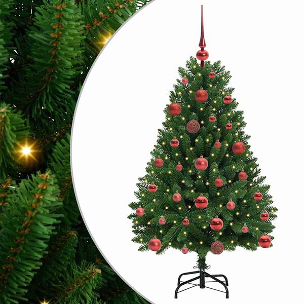 vidaXL Künstlicher Weihnachtsbaum Grün 120 cm PVC und Metall